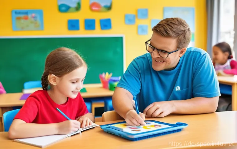 특수교육과 특수교육 커리큘럼 - **Inclusive Classroom Environment in Germany**
    A vibrant, modern elementary school classroom in ...