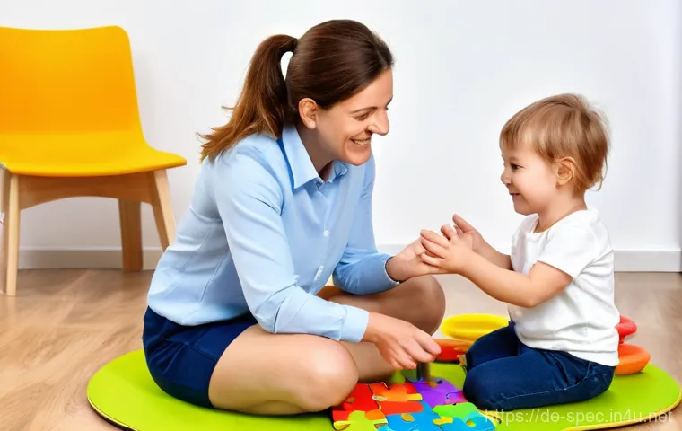 시각장애 학생 교육 - **Prompt:** A bright, modern, and inclusive primary school classroom in Germany. Children aged 8-10 ...