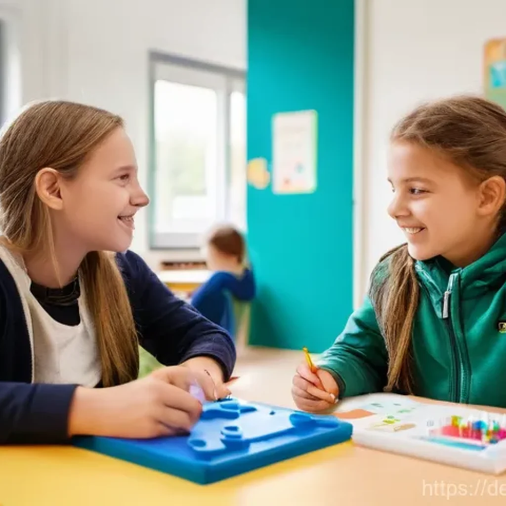 특수교육과 장애 학생 평가 정책 - **Prompt:** A vibrant, inclusive German elementary school classroom filled with natural light. Diver...